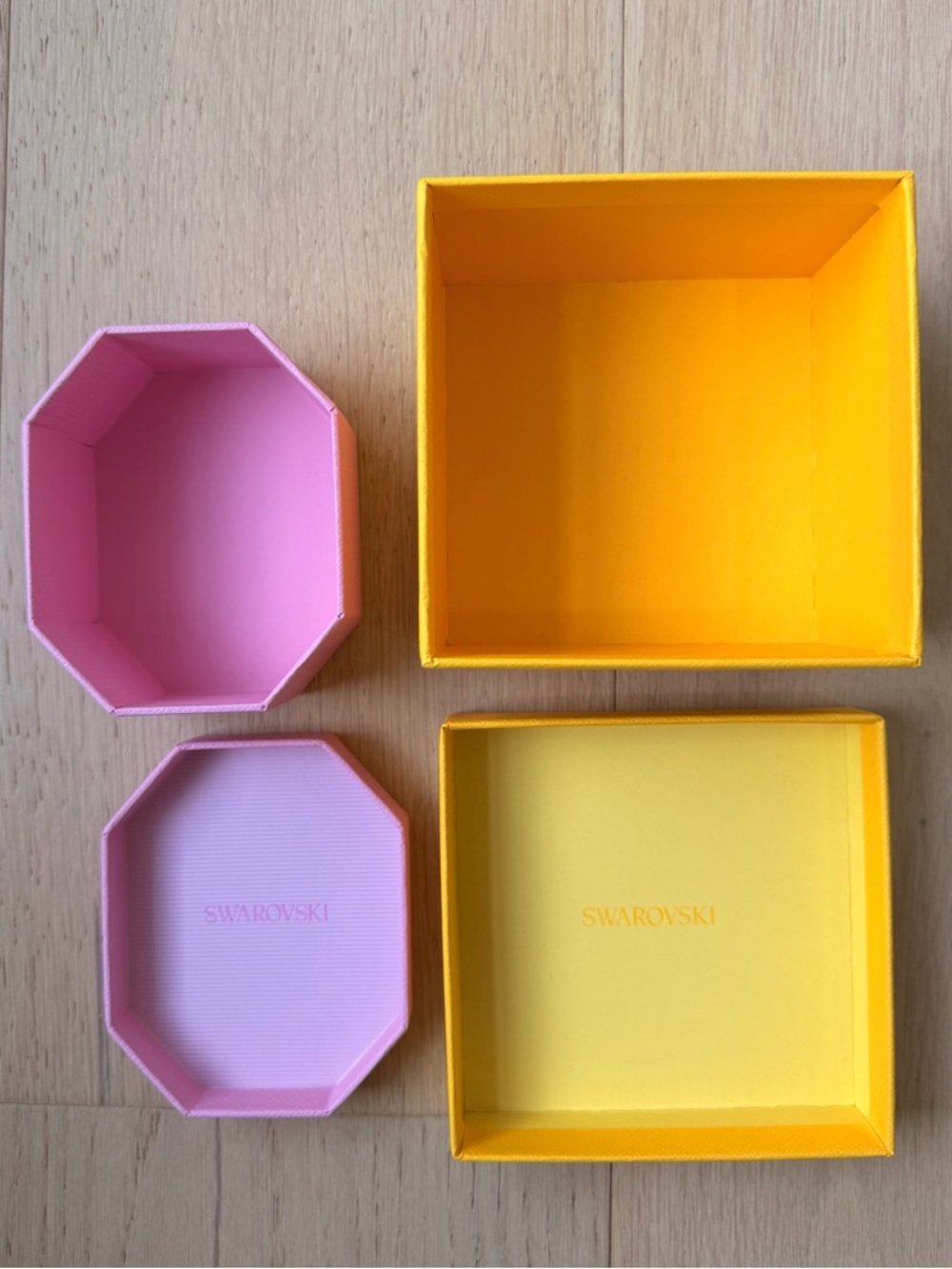 Swarovski Pink Octagonal Jewelry Box & Yellow Square Box - Picture 6 of 6